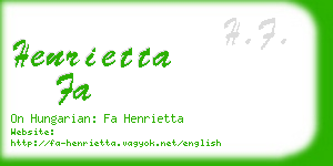 henrietta fa business card